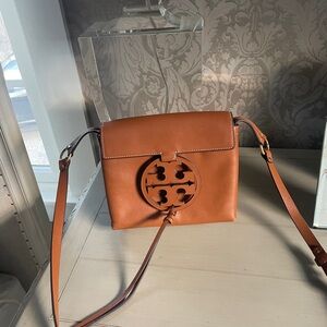 Brown Leather Crossbody Bag Tory Burch Miller Purse